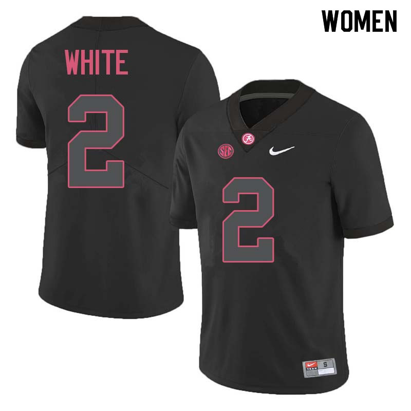 Women #2 DeAndrew White Alabama Crimson Tide College Football Jerseys Sale-Black
